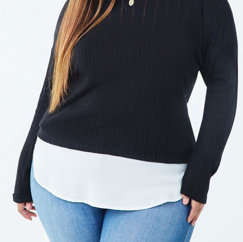 Plus Size Ribbed Combo Top NWT - Picture 2 of 4
